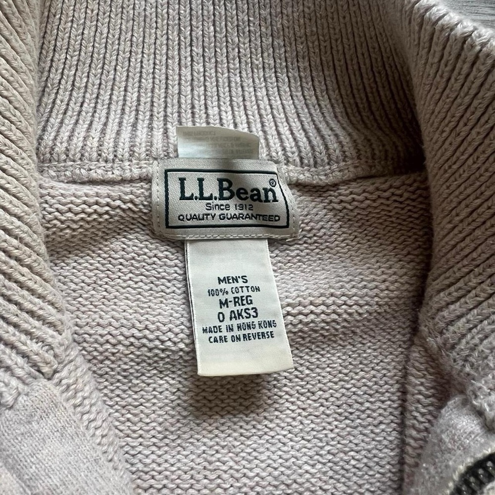 L.L. Bean Men's Light Tan Zip-Up Sweater - Picture 2 of 4